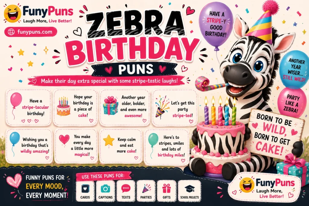 Zebra Birthday Puns